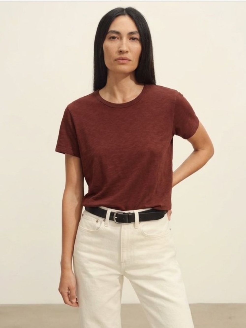 Buck Mason auburn red slub easy crew t shirt size XS new cotton minimalist